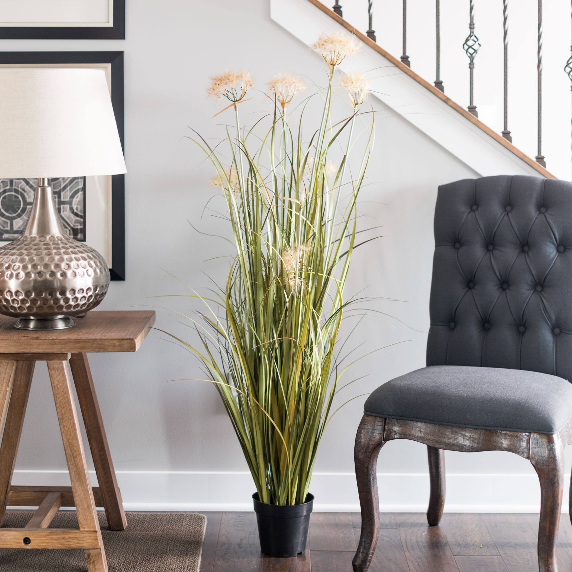 5ft. Potted Artificial Green Dandelion Grass